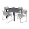 Regency Kee Square Table & Chair Set, Wood, Metal, Polypropylene Top TB4848GYBPBK44GY - alternate 1